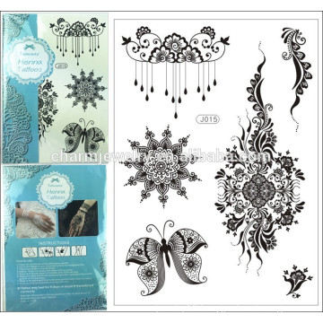 2015 New 1PC Black Lace Temporary Tattoo Mix 8 design Waterproof Transferable Sexy Body Sticker Body Decoration j015